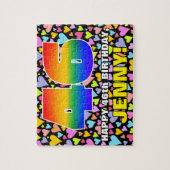 46e verjaardag — Fun, liefhebbende hartvormen + "4 Legpuzzel (Verticaal)