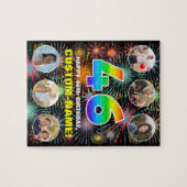 46e verjaardag: Fun Rainbow #, aangepaste naam + f Legpuzzel (Horizontaal)