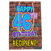 46e verjaardag: Fun, Urban Graffiti geïnspireerd K Medium Cadeauzakje (Achterkant)