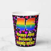 46e verjaardag: Het liefhebbende Kunstpatroon, Reg Papieren Bekers (Achterkant)