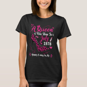 46e verjaardag hoge hak Een koningin werd geboren T-shirt