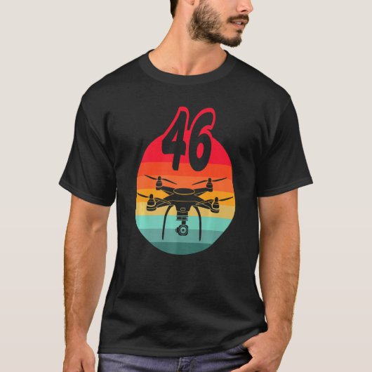 46e verjaardag I Retro afstandsbedieningstoetsen m T-shirt (Voorkant)