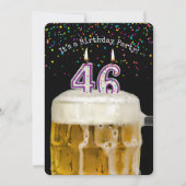 46e verjaardag kaars feestuitnodiging kaart (Voorkant)