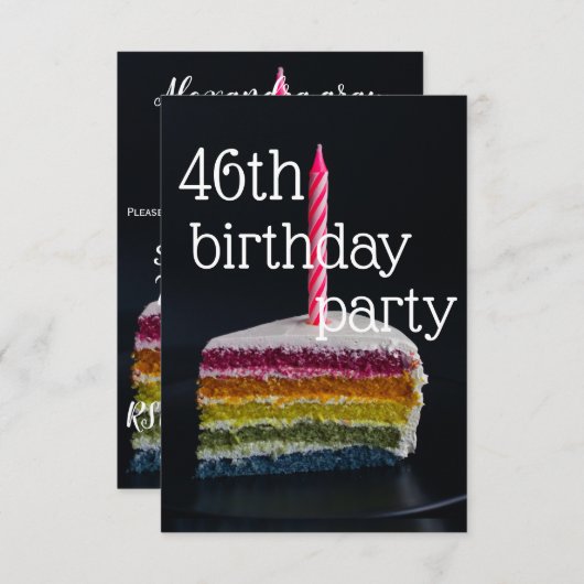 46e verjaardag kaart (Voorkant / Achterkant)