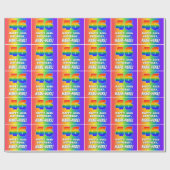 46e verjaardag: kleurrijk, vun regenboogpatroon #  cadeaupapier (Vlak)