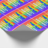 46e verjaardag: kleurrijk, vun regenboogpatroon #  cadeaupapier (Hoek)
