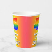 46e verjaardag: kleurrijk, vun regenboogpatroon #  papieren bekers (Rechts)