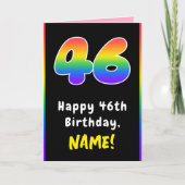46e verjaardag: kleurrijke regenboog # 46, Naam va Kaart (Voorkant)