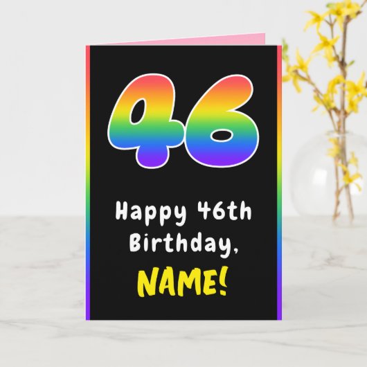 46e verjaardag: kleurrijke regenboog # 46, Naam va Kaart (Gele Bloem)