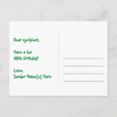 46e verjaardag: leuk sterrenpatroon, regenboog 46, briefkaart (Achterkant)