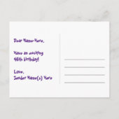 46e verjaardag – leuk vuurwerkpatroon + regenboog  briefkaart (Achterkant)