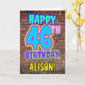 46e verjaardag - Leuke, stedelijke graffiti geïnsp Kaart (Gele Bloem)