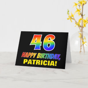 46e Verjaardag: Moedig, Leuk, Eenvoudig, Regenboog Kaart