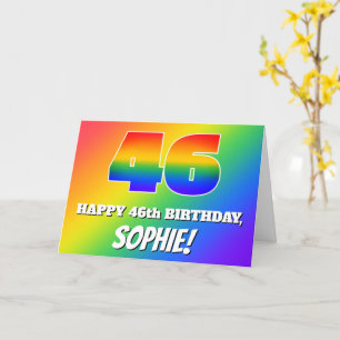 46e verjaardag: Multicolored regenboogpatronen # 4 Kaart