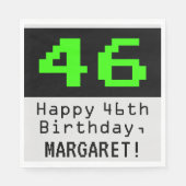 46e verjaardag - nerdy / geeky stijl "46" & naam servet (Voorkant)