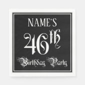 46e verjaardag Partij — Fancy Manuscript + de Naam Servet (Voorkant)