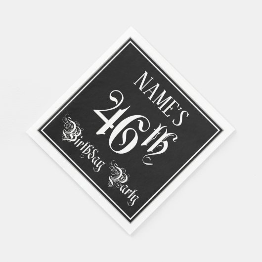 46e verjaardag Partij — Fancy Manuscript + de Naam Servet (Hoek)