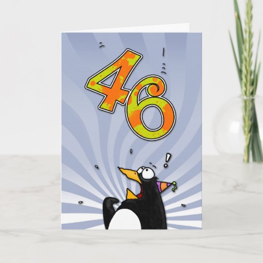 46e verjaardag - Penguin Surprise Kaart (Voorkant)