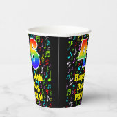 46e Verjaardag: Plezier Muzieknoten Patroon, Regen Papieren Bekers (Rechts)