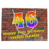 46e verjaardag: Plezier, op graffiti geïnspireerde Groot Cadeauzakje (Achterkant)