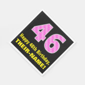 46e verjaardag: Roze strepen en hart "46" + naam Servet (Hoek)