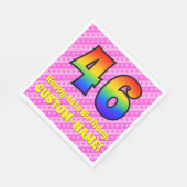 46e verjaardag: roze strepen & harten, regenboog # servet (Hoek)