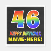 46e verjaardag: Vet, Vun, eenvoudig, regenboog 46 Servet