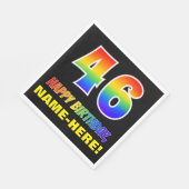 46e verjaardag: Vet, Vun, eenvoudig, regenboog 46 Servet