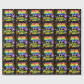 46e verjaardag: vuurwerk, regenboogblik # "46" cadeaupapier (Vlak)