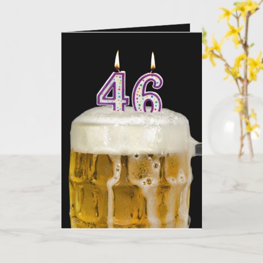 46e verjaardag zwarte bier kaart (Gele Bloem)