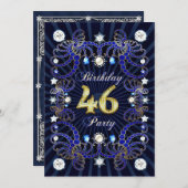 46e verjaardagsfeest met massa's juwelen kaart (Voorkant / Achterkant)