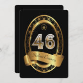 46e, verjaardagsfeest vrouw man, elegante kleur kaart (Voorkant / Achterkant)