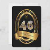 46e, verjaardagsfeest vrouw man, elegante kleur kaart (Voorkant)