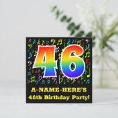 46e verjaardagsfeestje: Leuke muzieksymbolen, Rain Kaart (Staand voorkant)