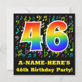 46e verjaardagsfeestje: Leuke muzieksymbolen, Rain Kaart (Voorkant)