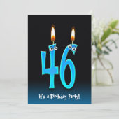 46e verjaardagsfeestje uitnodigen kaart (Staand voorkant)