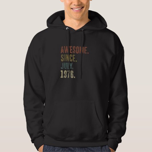 46e Vintage Geweldige sinds juli 1976 Hoodie (Voorkant)