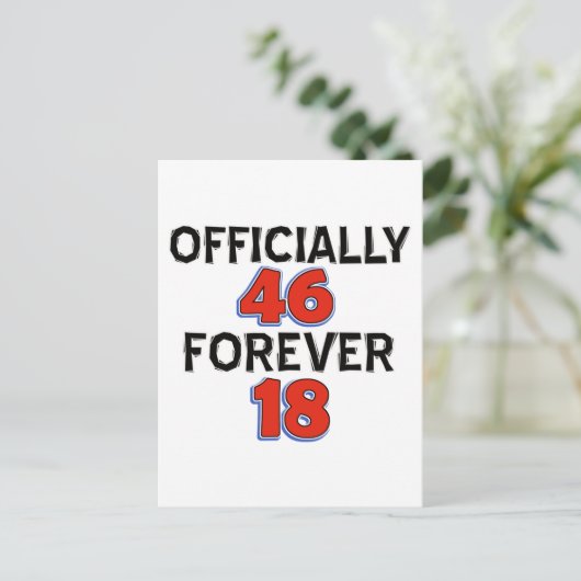 46ste verjaardag design briefkaart (Staand voorkant)