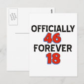 46ste verjaardag design briefkaart (Voorkant / Achterkant)