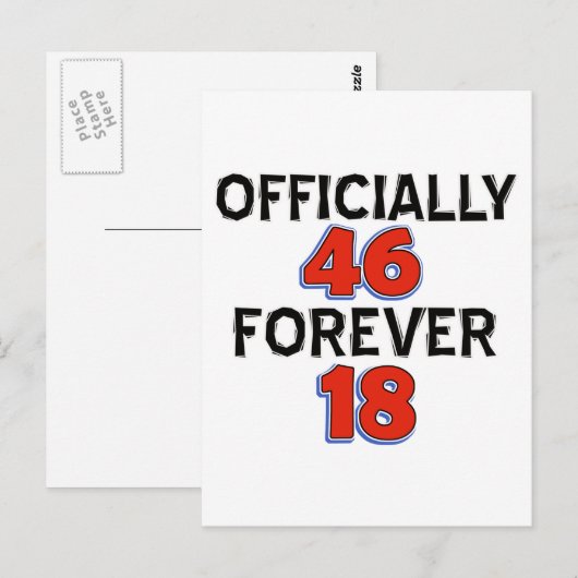 46ste verjaardag design briefkaart (Voorkant / Achterkant)