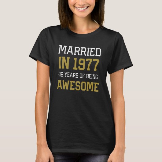 46th Anniversary for Men Married In 1977 Couples H T-shirt (Voorkant)