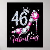 46th Birthday High Hiel Shoes Crown Diamond Poster (Voorkant)