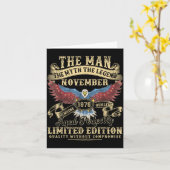 46th Birthday November 1979 Men Funny 46 Years Old Kaart (Gele Bloem)