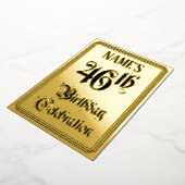 46th Birthday Party — Elegant Script + aangepaste  Folie Uitnodiging (Gedraaid)