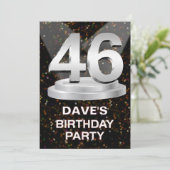 46th Birthday Party Invitation Voeg een naam toe Kaart (Staand voorkant)