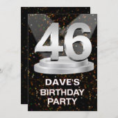 46th Birthday Party Invitation Voeg een naam toe Kaart (Voorkant / Achterkant)