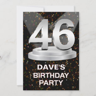46th Birthday Party Invitation Voeg een naam toe Kaart