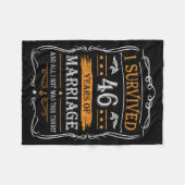 46th Wedding Anniversary Shirt Couples Husband Wif Fleece Deken (Voorkant (Horizontaal))