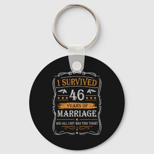 46th Wedding Anniversary Shirt Couples Husband Wif Sleutelhanger (Voorkant)