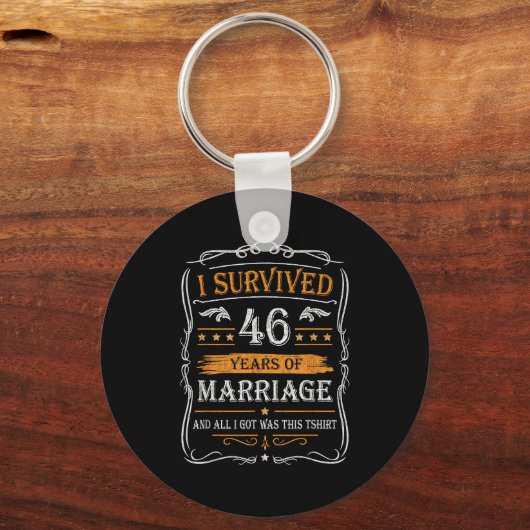 46th Wedding Anniversary Shirt Couples Husband Wif Sleutelhanger (Voorkant)